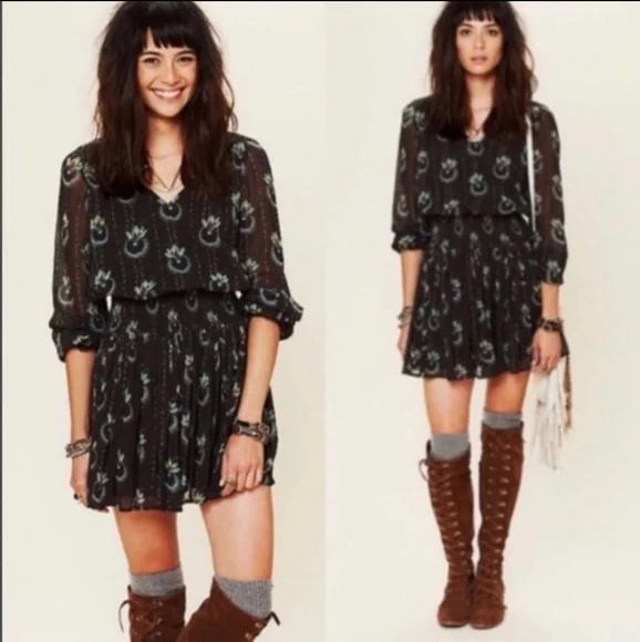 free people wild horses mini dress Free People Wild Horses Embroidered Mini Dress
